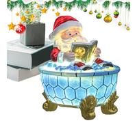 Genérico Santa Claus Reading LED - Christmas Bubble Bath Lamp, USB Powered Warm Glow Resin Decoration For Bedroom, Living Room, and Holiday Parties