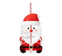 Generico Santa Claus-shaped Straw Cup | Santa Claus Style Glass Wine Bottle,Christmas Desktop Decoration For Wine Enthusiasts, Ideal For Birthdays, Holidays, Corporate Events