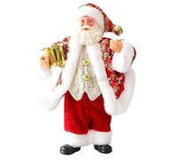 Generico Santa Figurine - Christmas Ornament, Festive Statue Holding Instruments | Premium PC And Cloth Material, Holiday Decor for Tree Shelf Window Table Indoor Centerpiece, 3.94x2.36x7.09 Inches