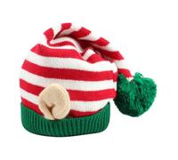 Genérico Santa Hat - Festive Striped Headwear With Ear | Christmas Dwarf Hat Adults, for Event Holiday Home Festival Family Gathering Fun Outdoor Party Cosplay Celebration