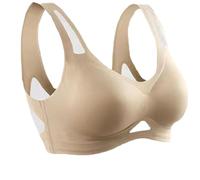 Generico Saralush Aerisoft - Ultimate Breathable Comfort Bra, The Anti Sagging Breast Bra, Seamless & all-Day Comfort (Beige,L)