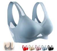 Generico Saralush Aerisoft - Ultimate Breathable Comfort Bra, The Anti Sagging Breast Bra, Seamless & all-Day Comfort (Blue,L)