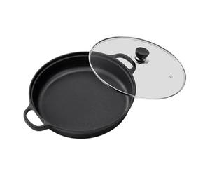 Generico Sartén Antiadherente - Sartén De Hierro Fundido De 1620 G Con Mango Ergonómico, Utensilios De Cocina Con Aislamiento Térmico Para Panqueques, Filetes, Tortillas | Srtén De Cocina Para El Des