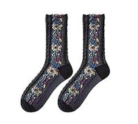 Generico Saturation Floral Socks, Vintage Embroidered Floral Socks, Florals Knitting Pattern Sockses Are Cute and Comfortable (black,2)