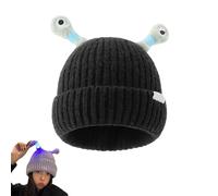 Generico Saturation Monster Hat, Saturation Cute Monster Tentacle Design, Winter Parent Child Cute Glowing Little Knit Hat (Black)