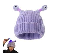 Generico Saturation Monster Hat, Saturation Cute Monster Tentacle Design, Winter Parent Child Cute Glowing Little Knit Hat (Purple)