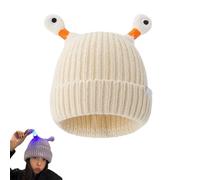 Generico Saturation Monster Hat, Saturation Cute Monster Tentacle Design, Winter Parent Child Cute Glowing Little Knit Hat (Beige)