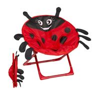 Generico Saucer Chair, Foldable Chairs, 19.3x12.2x12.2 Inches Size Comfortable Cartoon Ladybug Backrest Seat, Outdoor Chair for Camping Lawn Reading Dining Study, Red
