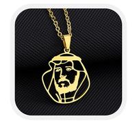 Generico Saudi Arabia National Emblem Flag Necklace Fashion Stainless Steel Country Republic Flag Pendant Jewelry for Women Men Gift (Style E)