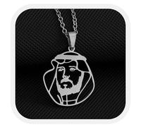 Generico Saudi Arabia National Emblem Flag Necklace Fashion Stainless Steel Country Republic Flag Pendant Jewelry for Women Men Gift (Style F)