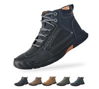 Generico Saw Behind - Sawbehind Mens Boots Men's Comfortable Handmade Leather Boot, Waterproof, Arch Support, for Hiking (Black,43)
