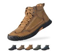 Generico Saw Behind - Sawbehind Mens Boots Men's Comfortable Handmade Leather Boot, Waterproof, Arch Support, for Hiking (Brown,41)