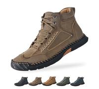 Generico Saw Behind - Sawbehind Mens Boots Men's Comfortable Handmade Leather Boot, Waterproof, Arch Support, for Hiking (Khaki,40)