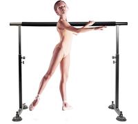 Generico Sbarra da Balletto Regolabile in Altezza con Ventose - Robusta Barra da Ballo in Acciaio per Fitness a casa e Pratica in Studio - Perfetta per Allenamento di Danza ed Esercizi (Nero, 2 m)