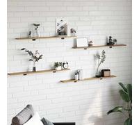 Generico Scaffale 4 PCS Marrone 100 x 10 x 1.5 cm Legno Multistrato,Marrone,4.95kg,875064