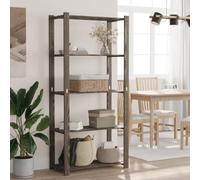 Generico Scaffale a 5 Livelli Grigio 80x38x170 cm in Legno di Pino,Commercio e Industria,Stoccaggio Industriale,Scaffalature industriali-373385