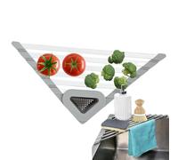 Generico Scaffale Angolare Scolapiatti Per Lavello Cucina, Ripiano Multifunzione Triangolare, Portaoggetti Vassoio Dispenser Cestino Drenante Per Cucina Casa