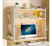 Generico Scaffale da scrivania Regolabile in Metallo - Organizzatore Multiuso per Ufficio, casa, dormitorio, Cucina e Soggiorno - Scaffale da scrivania Bianco da 100 cm (39 Pollici)