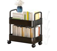 Generico Scaffale Di Libri Mobili Con Ruote - Rack Di Archiviazione Di Snack A 2 Livelli | Carrello Mobile Snack Portaschera Con Ruota Per Gli Studenti Usi