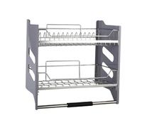 Generico Scaffale For Armadietto Estraibile, Scolapiatti A 2 Livelli In Acciaio Inossidabile, Cestello For Il Sollevamento Di Spezie E Piatti(710x270x520mm)