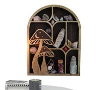 Generico Scaffale Moon - Design a fungo in legno, contenitore estetico in, espositore da appendere alla parete, struttura in legno massello resistente | Progettato per la camera da, il soggiorn