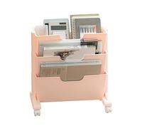 Generico Scaffale per libri mobile con ruote, carrello per scaffale mobile,Scaffale per libri mobile a 3 strati - Organizzatore mobile per il posto di lavoro sotto il tavolo per borse informative