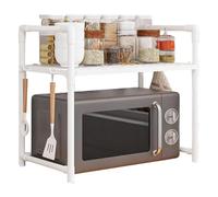 Generico Scaffale per Microonde,Supporto con Ganci per Elettrodomestici - Portaspezie Ampliato A Doppio Strato Supporto Per Macchina Del Pane Per Casa Cucina Dormitorio Camper E Uso Quotidiano
