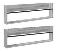 Generico Scaffale per riviste 2 PCS Grigio Sonoma 100 x 12 x 30 cm