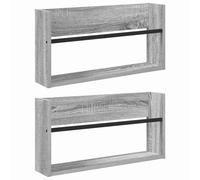 Generico Scaffale per riviste 2 PCS Grigio Sonoma 60 x 12 x 30 cm