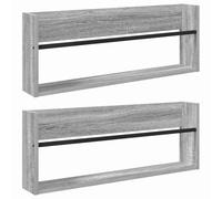 Generico Scaffale per riviste 2 PCS Grigio Sonoma 80 x 12 x 30 cm