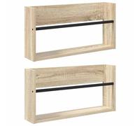 Generico Scaffale per riviste 2 PCS Rovere Sonoma 60 x 12 x 30 cm