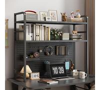 Generico Scaffale portaoggetti, espositore per Negozi, scaffale per Snack, Organizer, espositore in Metallo, libreria da scrivania per Computer - Scaffale Industriale a 2 Livelli, Organizer a griglia