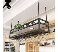 Generico Scaffale portaoggetti, espositore per Negozi, scaffale per Snack, Organizer, espositore in Metallo, espositore da soffitto, Porta Bicchieri e Bottiglie di Vino con mensola per Piante - Scaff