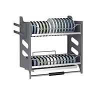 Generico Scaffale Portaoggetti For Armadietto Estraibile A 2 Livelli,Scolapiatti For Uso Domestico In Acciaio Inossidabile,Cestello For Sollevare Spezie E Piatti(560x270x520mm)