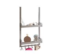 Generico Scaffale Portaoggetti For Porta Sul Retro Con Cesto Sospeso A 2/3 Livelli, Ripiani Organizer For Della Dispensa E 6 Ganci(Color2,40x12x72cm)