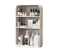 Generico Scaffale portaoggetti in Metallo da Parete con Cestino sospeso, Organizer Impermeabile per Bagno e Cucina, salvaspazio con Scomparti divisi (Bianco, 40x60x8 cm)