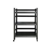Generico Scaffale Stoccaggio a 3/5 Livelli Regolabili, Scaffali Garage su Ruote Rimovibili, Scaffali Metallici Portaoggetti, Scaffale Salvaspazio per Ufficio Cucina Magazzino, Nero (60x40x80cm)