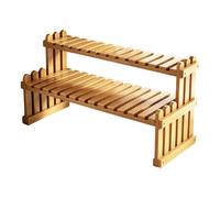 Generico Scaffale Vasi - Struttura Botanica A Livelli, Espositore Classico Con Design Aperto, Alta Portata + Base Rialzata Fissa, Costruzione Legno Vero Portafiori - per Flora Esterna & Balcone Aree
