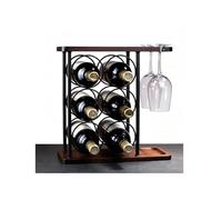 Generico Scaffali For Vino Con Piano D'appoggio, Portabottiglie Supporto In Vetro, For Sala Da Pranzo Del Bar Di Casa, Espositore Appoggio(Color2)
