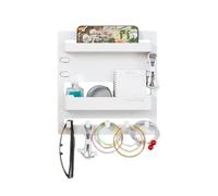 Generico Scaffali Galleggianti - Scaffali Galleggianti Per Comodino, Organizzatore Del Bagno Adesivo A Parete, Organizzatore Di Per Mensole Adesivi A Parete Con Ganci E Clip Per Cavi Per Scrivania, C