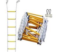 Generico Scala antincendio di Emergenza con Ganci - Scala di Sicurezza Portatile in Corda per Una Rapida Fuga da balconi e finestre, Resistente, Leggera, Facile da Usare, capacità di 2-3 Piani