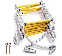 Generico Scala antincendio di Emergenza, Corda di Sicurezza ignifuga da 25 m con 2 Ganci, Scala di evacuazione Portatile per salvataggi rapidi, Ideale per Uso Domestico e in Ufficio.