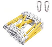 Generico Scala antincendio di Emergenza da 10 m/32,8 Piedi - Scala di Corda di Soccorso Resistente per addestramento all'aperto, Attrezzatura antincendio Portatile per casa e Ufficio, Strumento di Fu