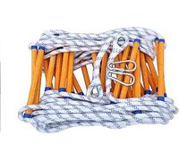 Generico Scala antincendio di Emergenza da 20 m - Scala in Corda di Nylon ignifuga e Morbida, Ideale per Arrampicata su Roccia, Facile da riporre, Struttura in Resina Resistente, Perfetta per sicurez