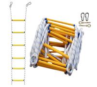 Generico Scala di Corda di Emergenza antincendio - 5 m, 8 m, 10 m, 15 m, 20 m, 30 m - Scala di Sicurezza per Arrampicata e Soccorso con 2 Ganci - Compatta, Riutilizzabile, telescopica per Bambini e a