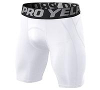 Generico Scaldamuscoli per Basket a Compressione per Allenamento di Base da Basket Semplice da Uomo Calza Compatible with Moto Divisa Termica Abbigliamento Termico Sportivo (White, XXL)