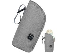 Genérico Scaldasalviette per bambini, in poliestere, 22,5 x 15,7 x 2,7 cm, 100 g, supporto termico per biberon isolato, termico portatile da 5 V, 40 a 60 °C, grigio, vedi descrizione