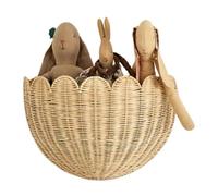 Generico Scalloped Wall Basket - Rustic Rattan Wall-Mounted Key Støråge Basket | Handmade Woven Home Decor Bäsket | For Toys, Sundries, Flowers