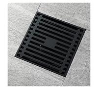 Generico Scarico Doccia a Pavimento Ottone Antico/Oro Nero Doccia Quadrata da 10 cm per Il Pavimento per la Doccia per Toilette per Famiglie Bagno Comune Anti-Odore Scoins Filtro(Black)