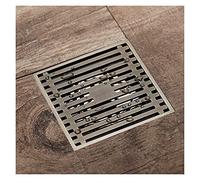 Generico Scarico Doccia a Pavimento Ottone Antico/Oro Nero Doccia Quadrata da 10 cm per Il Pavimento per la Doccia per Toilette per Famiglie Bagno Comune Anti-Odore Scoins Filtro(Antique Brass)